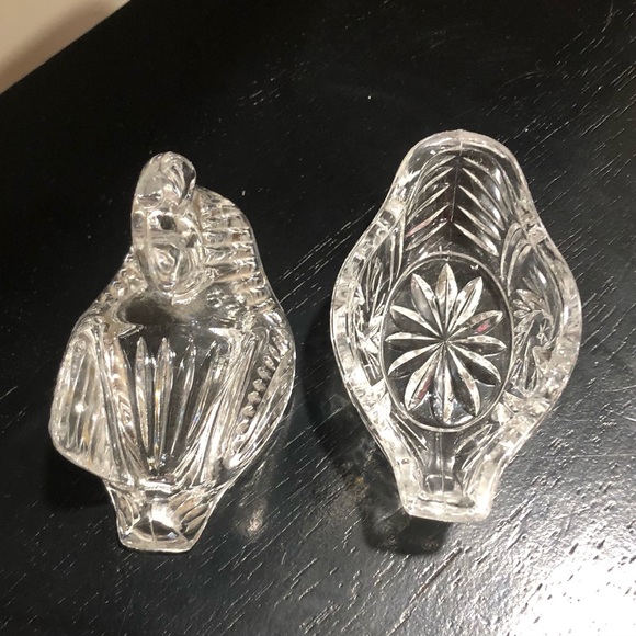 Lead Crystal swan trinket dish with lid - Picture 2 of 2